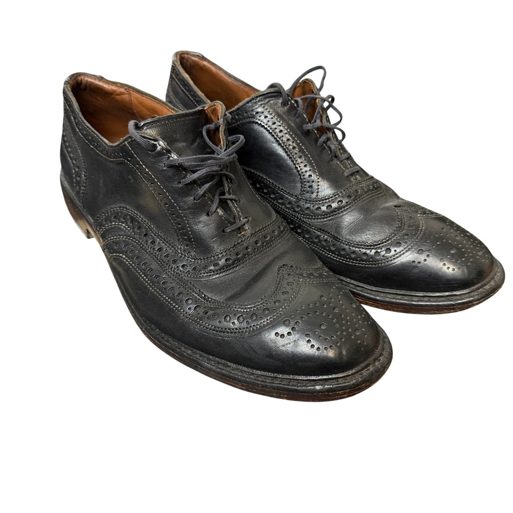 Allen Edmonds McAllister Oxford Mens 9.5 Black Leather Wingtip Brogue 4005 37382